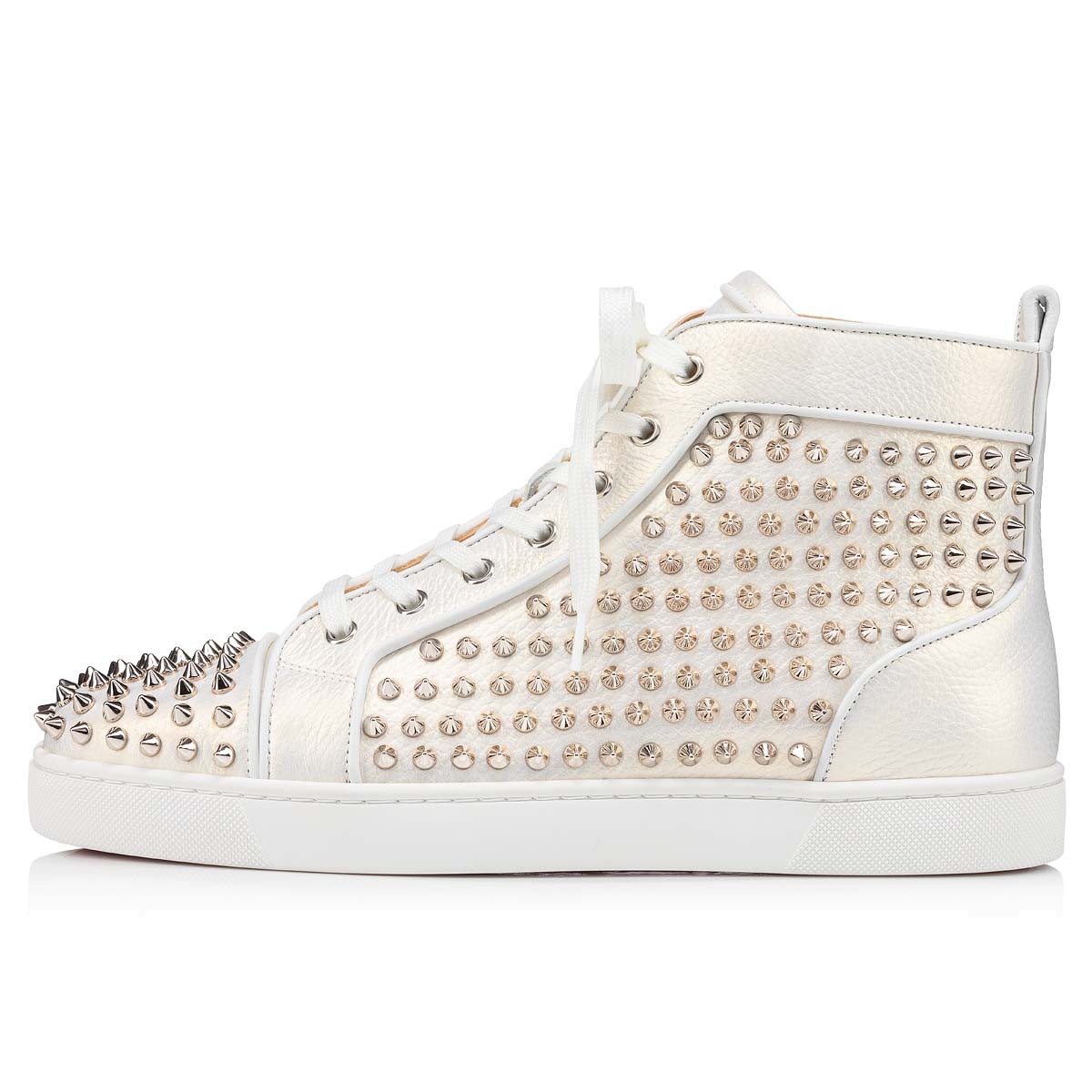 Christian Louboutin High-top Sports Shoes With Riveted Logo In White