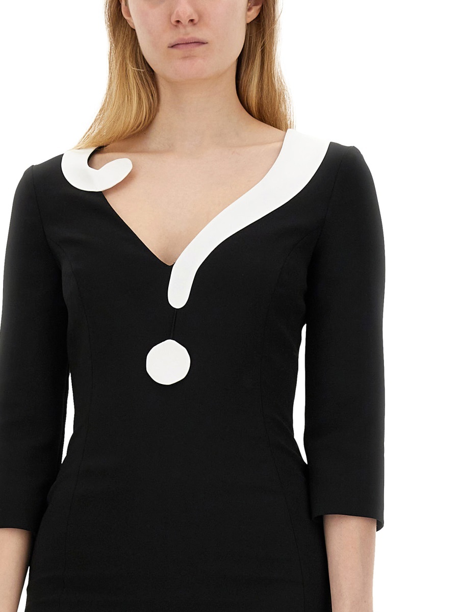 Moschino Crepe House Symbols Dress!? In Black