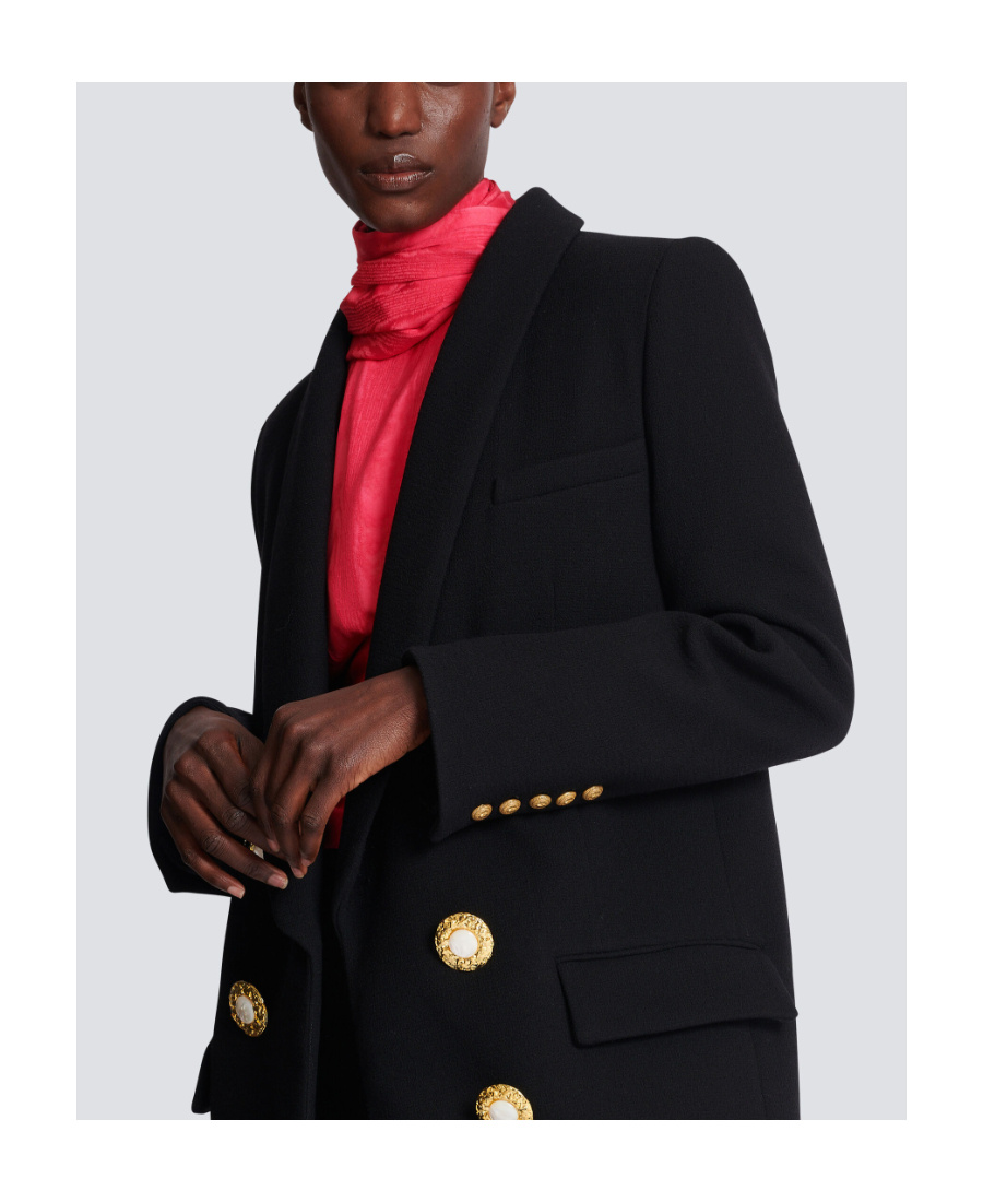 Balmain Button-fastening Double-breasted Jacket In Black