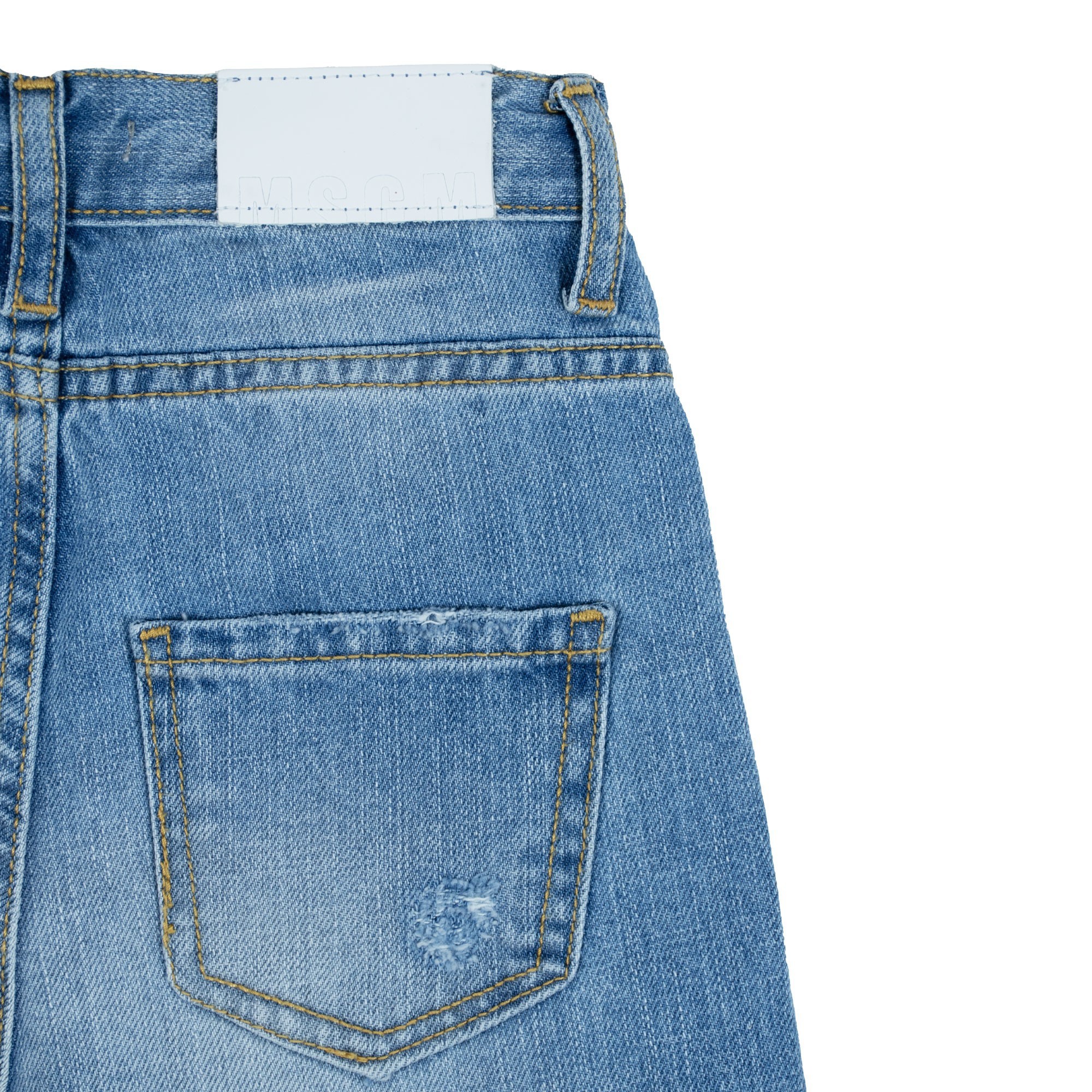 Shop Msgm Distressed-effect Straight-leg Jeans In Blue