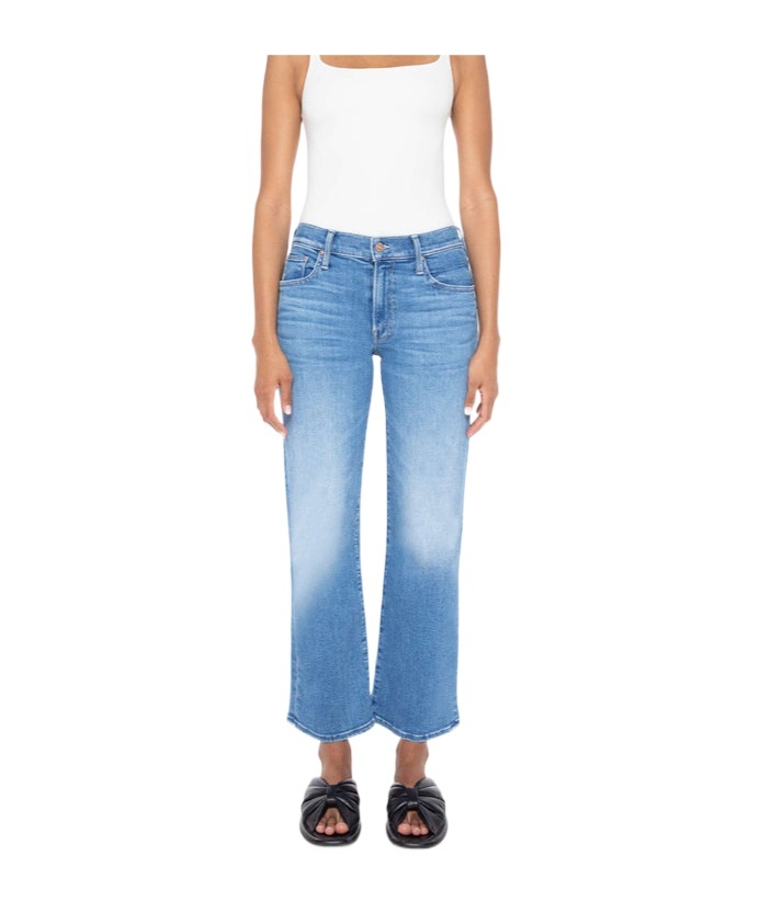 Mother The Patch Pocket Mid Rise Maven Ankle Avant Gardener Jeans In Blue