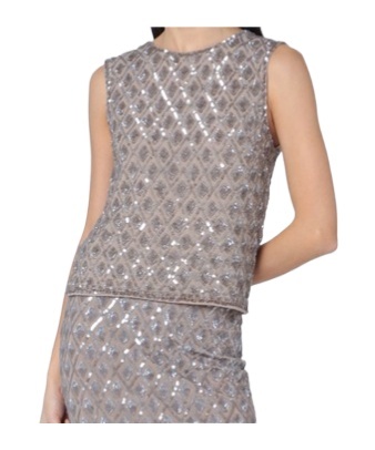 P.a.r.o.s.h Gray Tank Top With Sequins In Gray