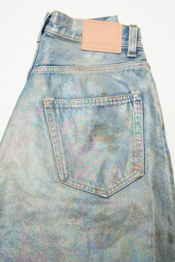 Acne Studios Stained-effect Wide-leg Jeans In Gray