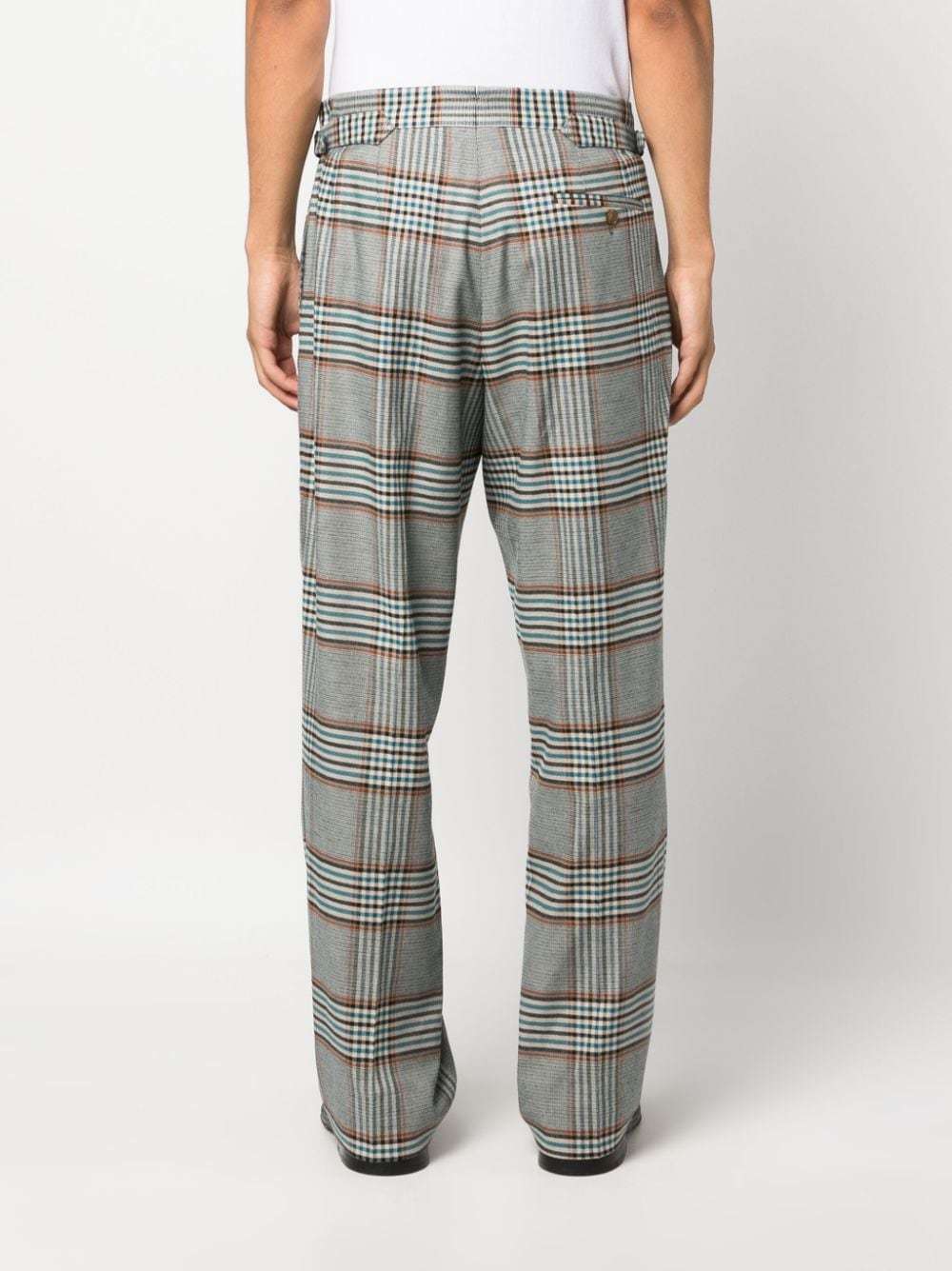 Vivienne Westwood Plaid Check Straight Leg Trousers In Gray
