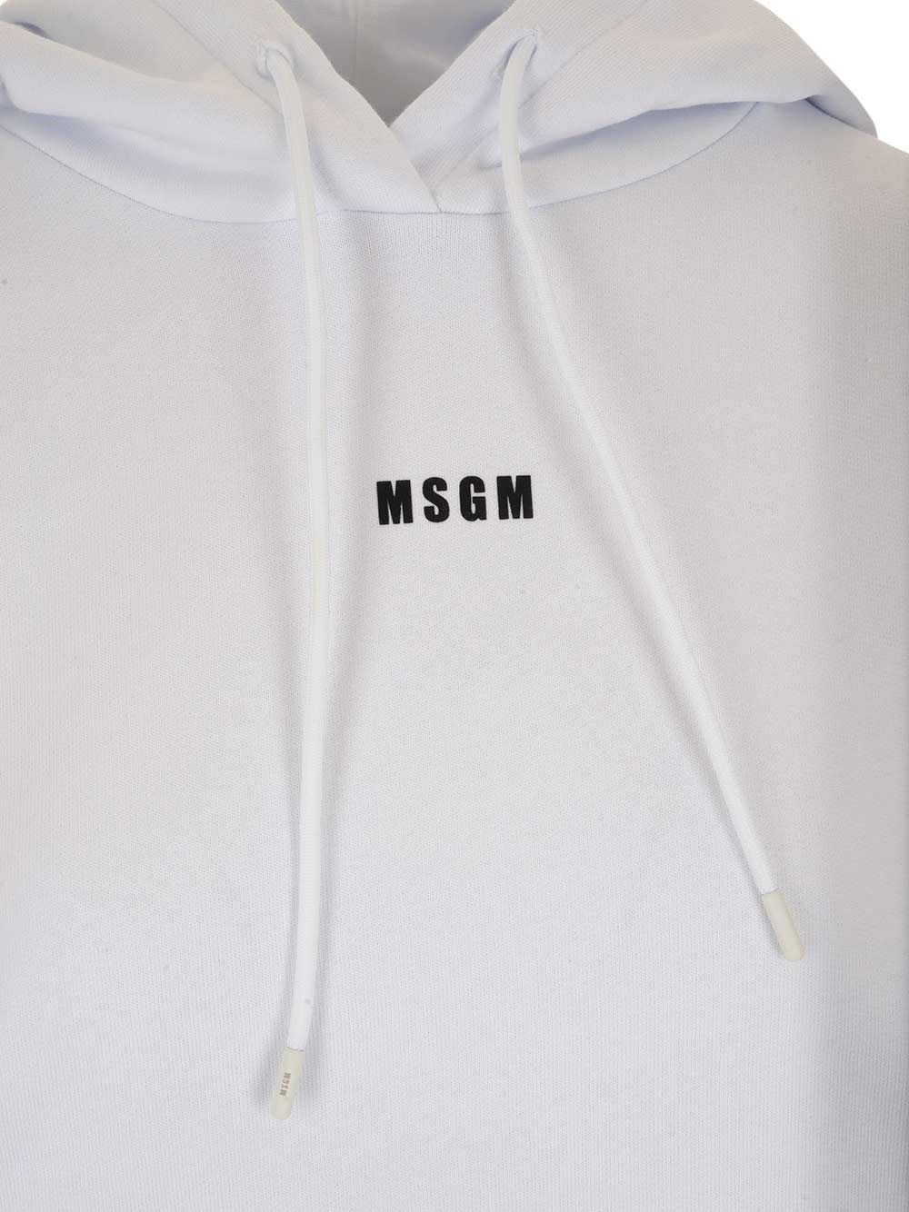 Msgm Woman Sweatshirt Light Grey Size M Cotton In White