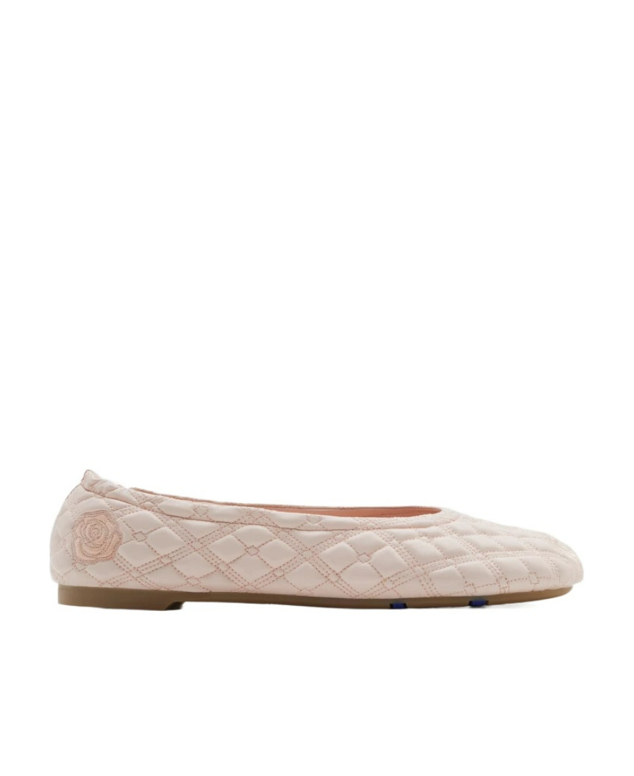 Burberry Sadler Leather Ballerina Flats Women In Pink