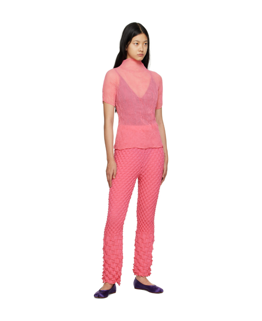 ISSEY MIYAKE SHELL KNITTED CASUAL PANTS