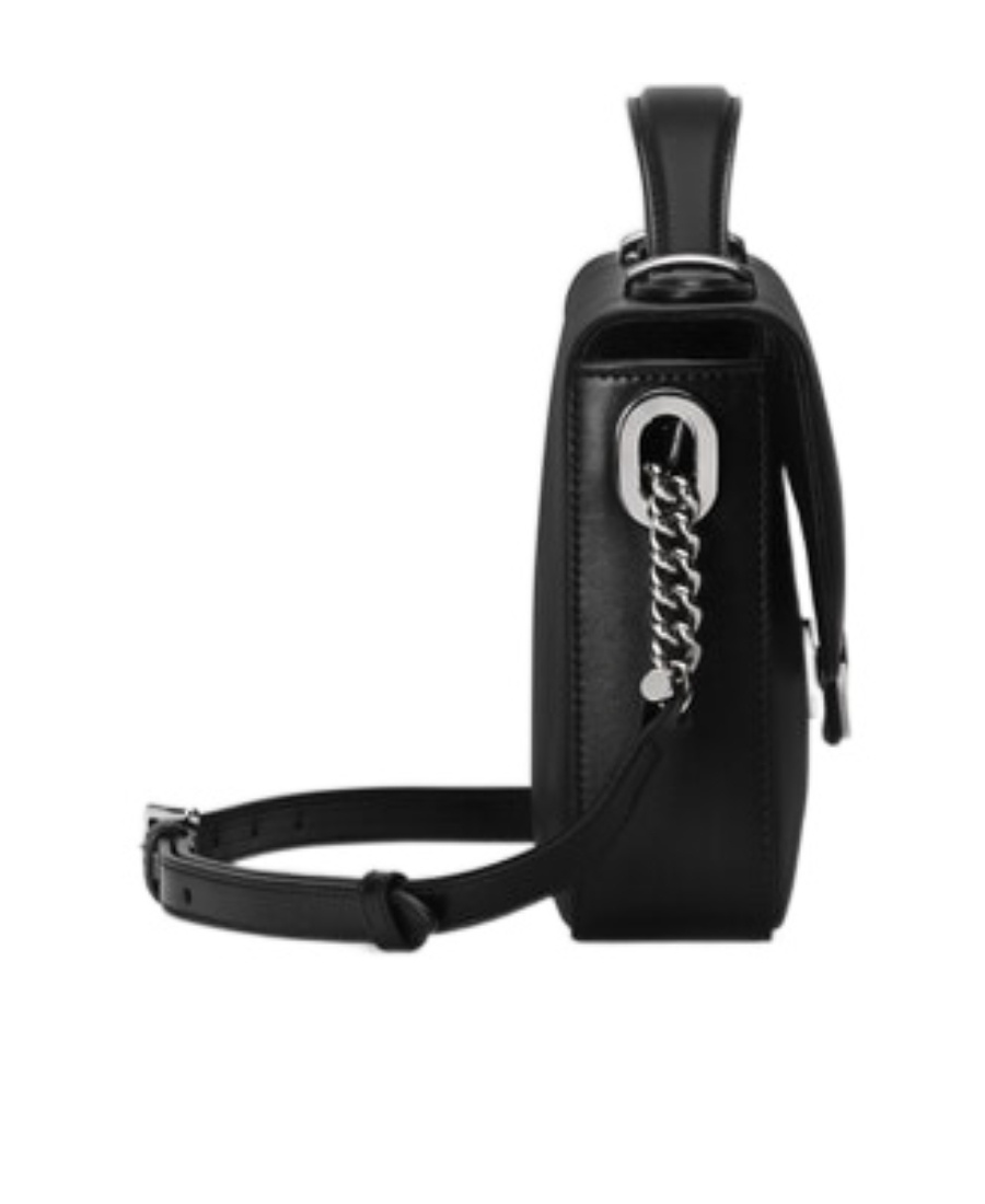 Gucci Foldover-top Leather Shoulder Bag In Black