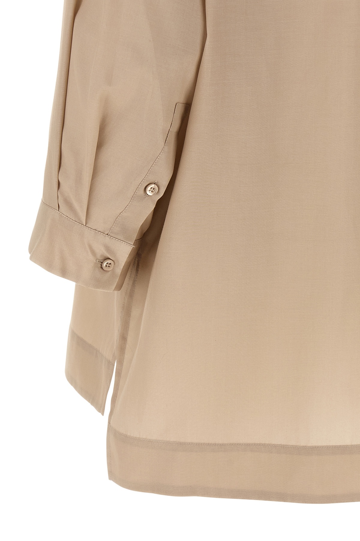 Peserico Asymmetric Hem Shirt Shirt And Blouse Beige In Brown