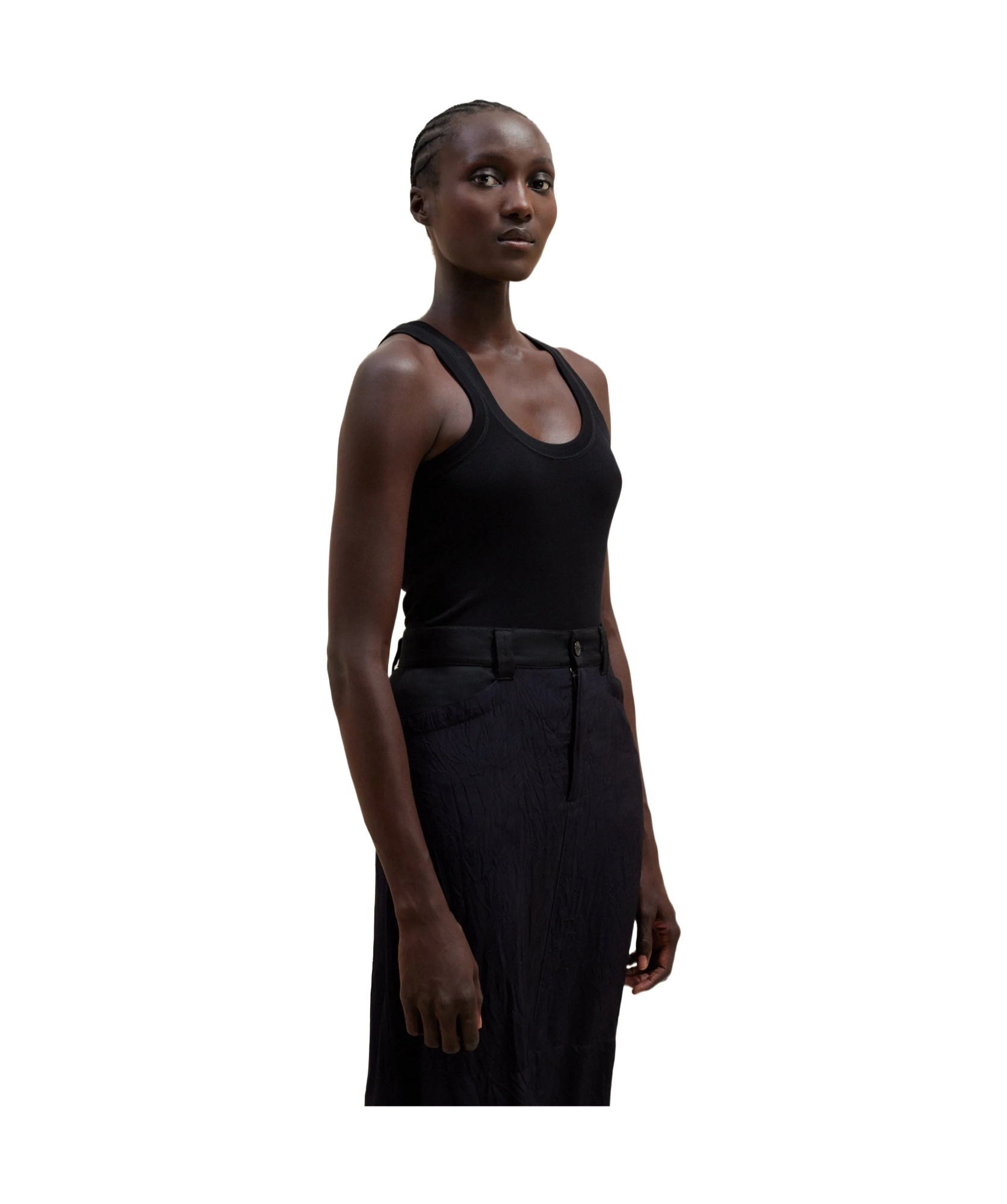 Lemaire Ribbed Sleeveless Top With In Black