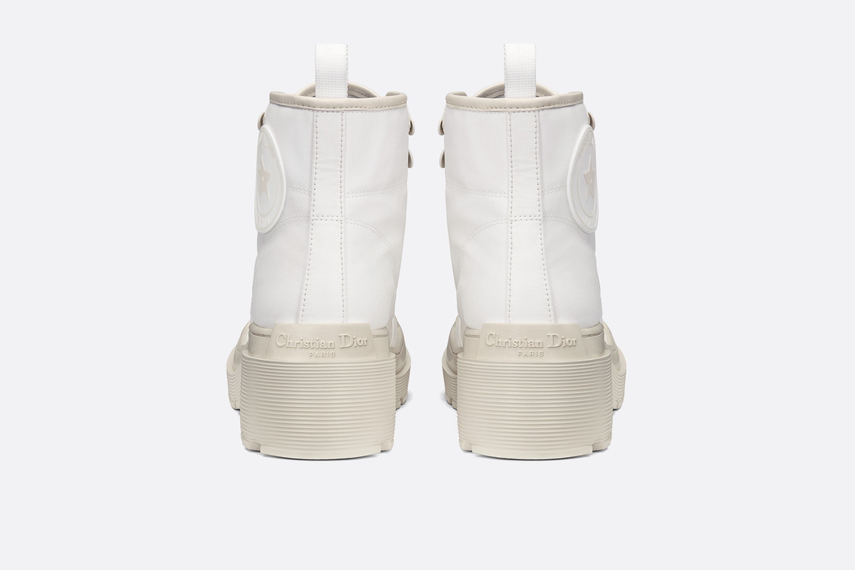 Dior Lace Up Short Boots In White