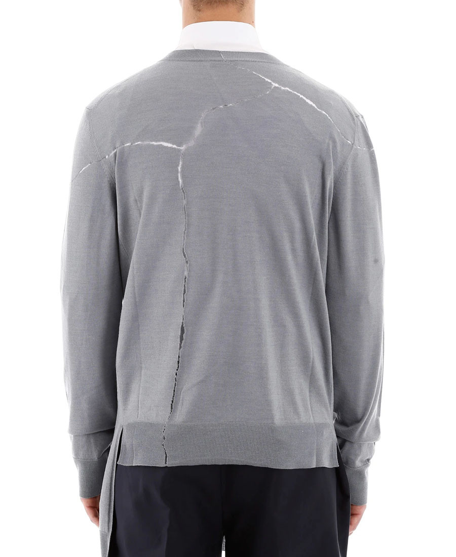 Dior Knitted Round-neck Pullover In Gray