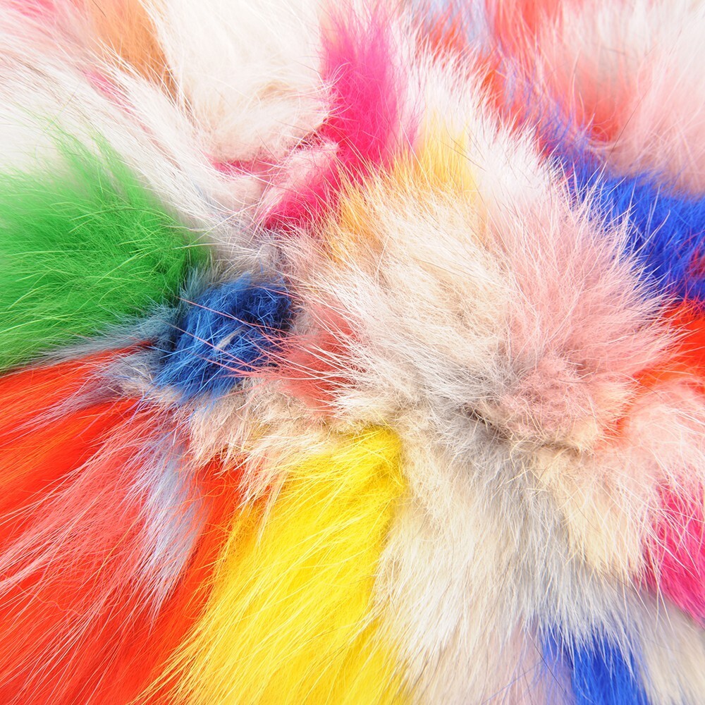Frame Fox Fur Scarf In Multicolor