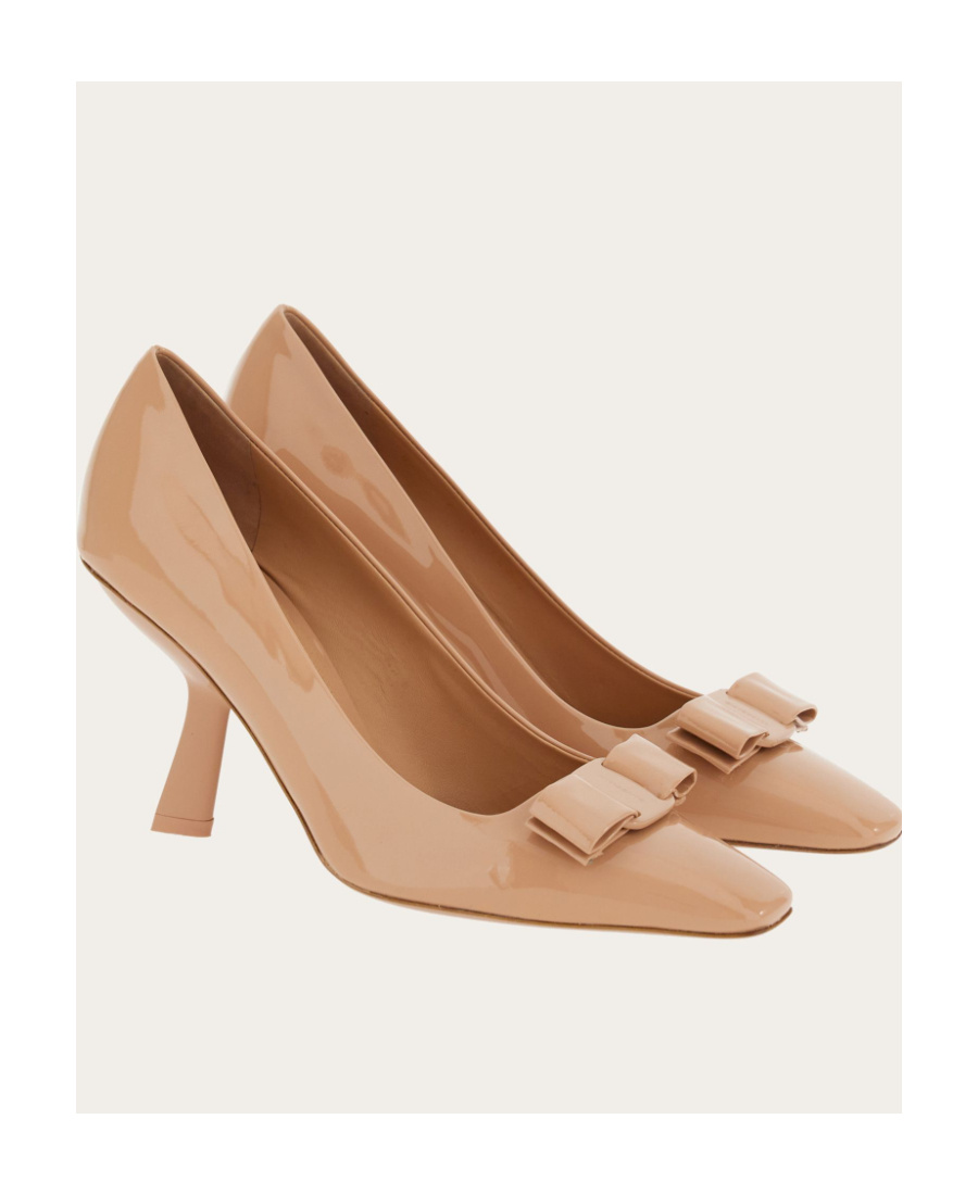 Ferragamo High Heels With Half Square Head In Nude