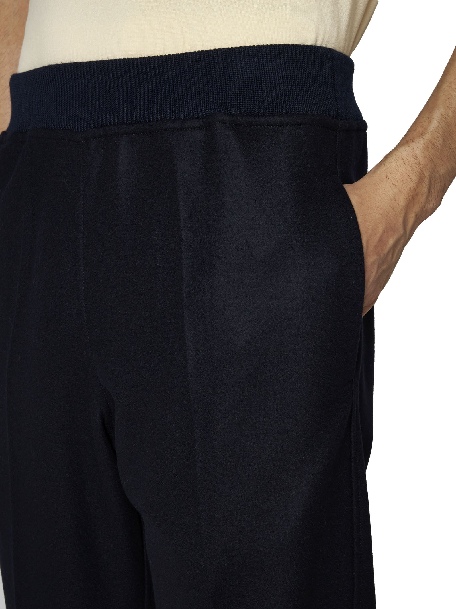 Jil Sander Elasticated Wool Track Pants In Black