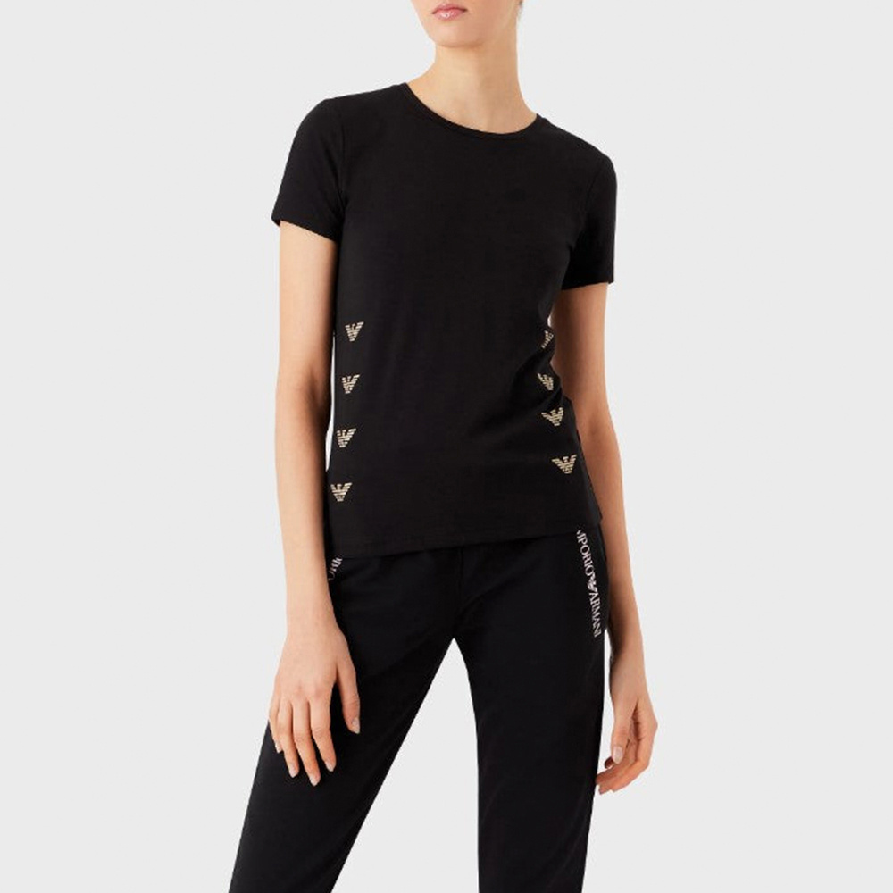 Ea7 Logo-print T-shirt In Black