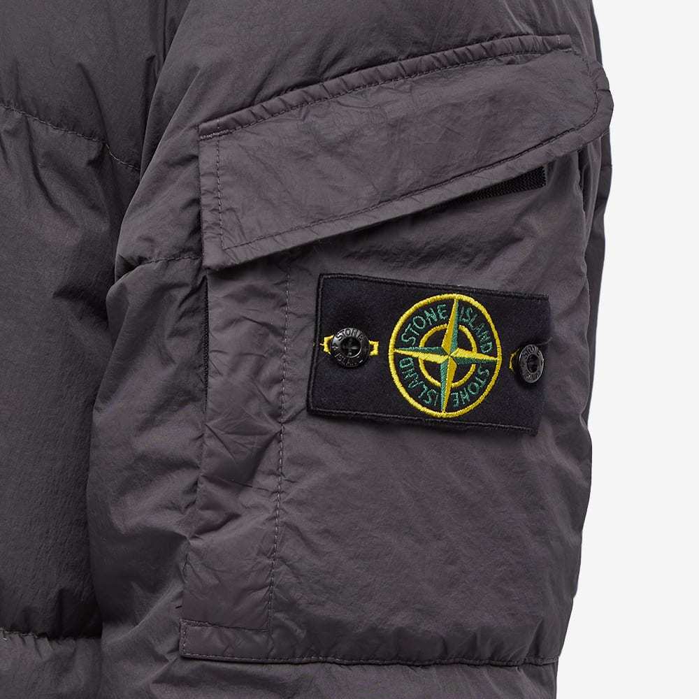Stone Island Zipper Down Jacket In Gray