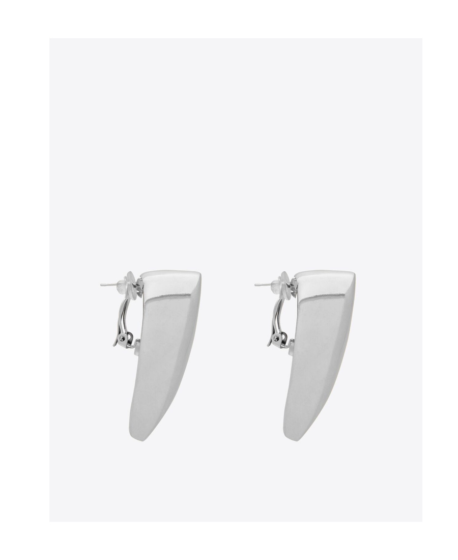 Saint Laurent Comet Triangle Earrings In Gray