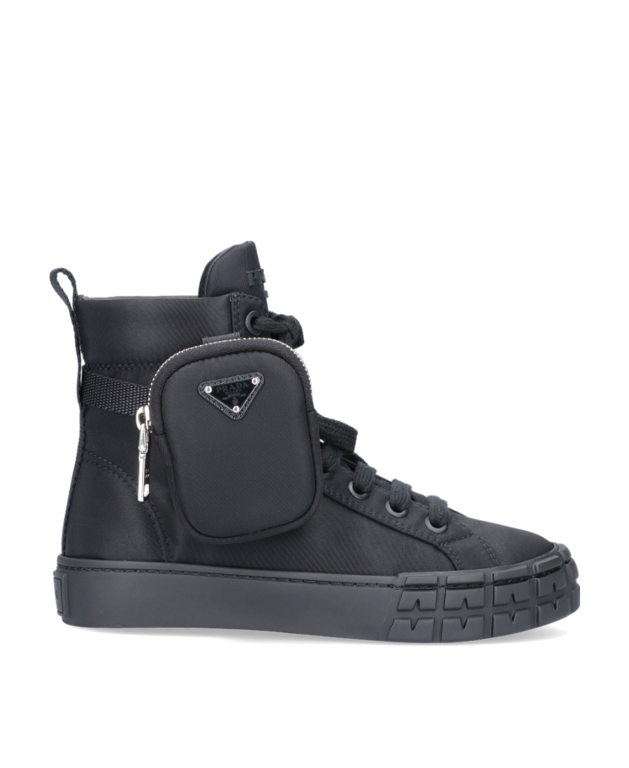 Prada Black Logo Short Boots In Black