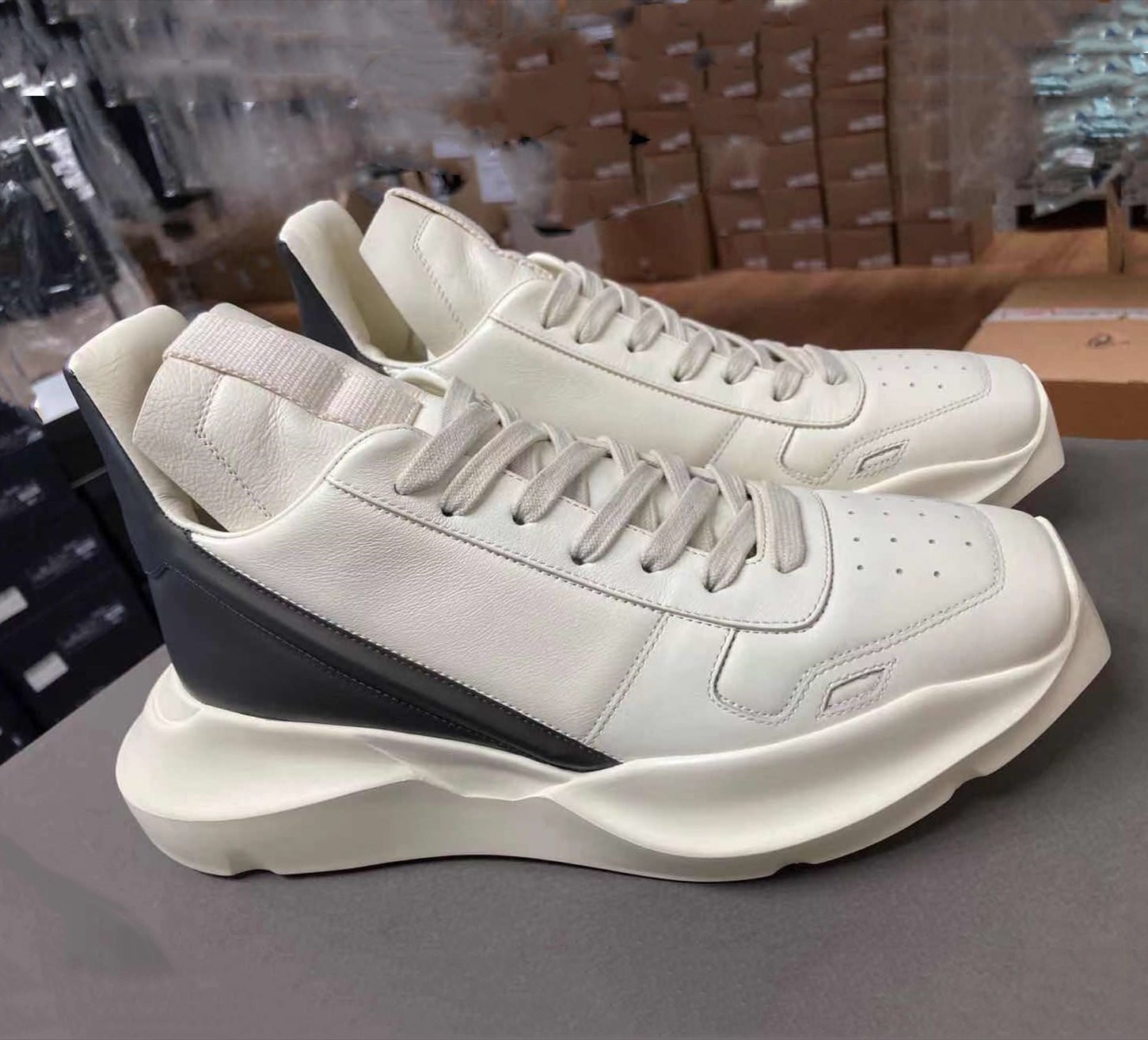 Rick Owens Color-matching Casual Sneakers In White