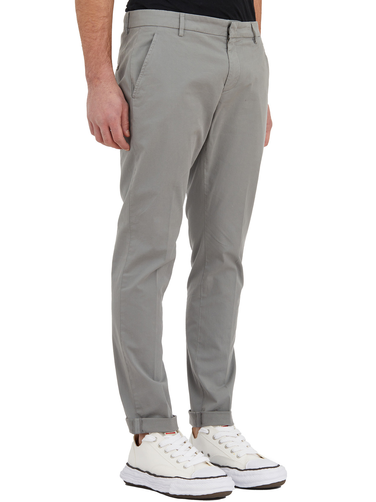 Dondup Belt Ring Denim Trousers In Gray