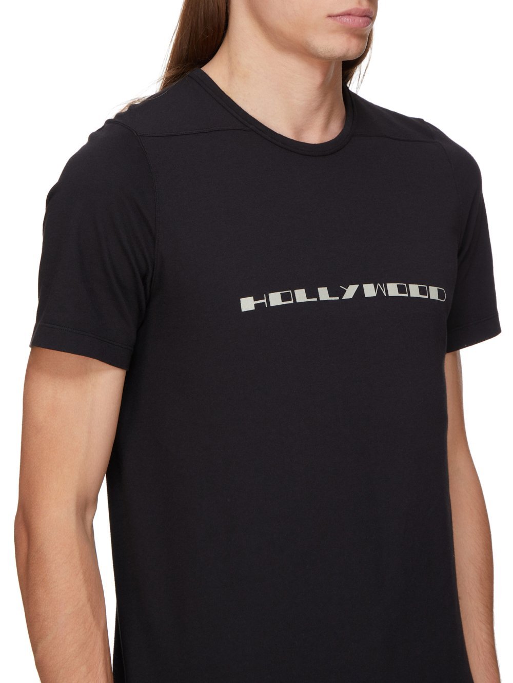 Rick Owens Drkshdw Level T-shirt With Asymmetric Hem And Graphic Print In Black