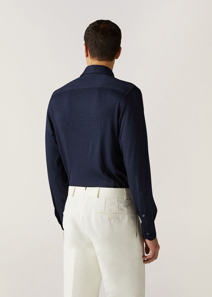 Loro Piana Logo Long-sleeved Shirt In Black