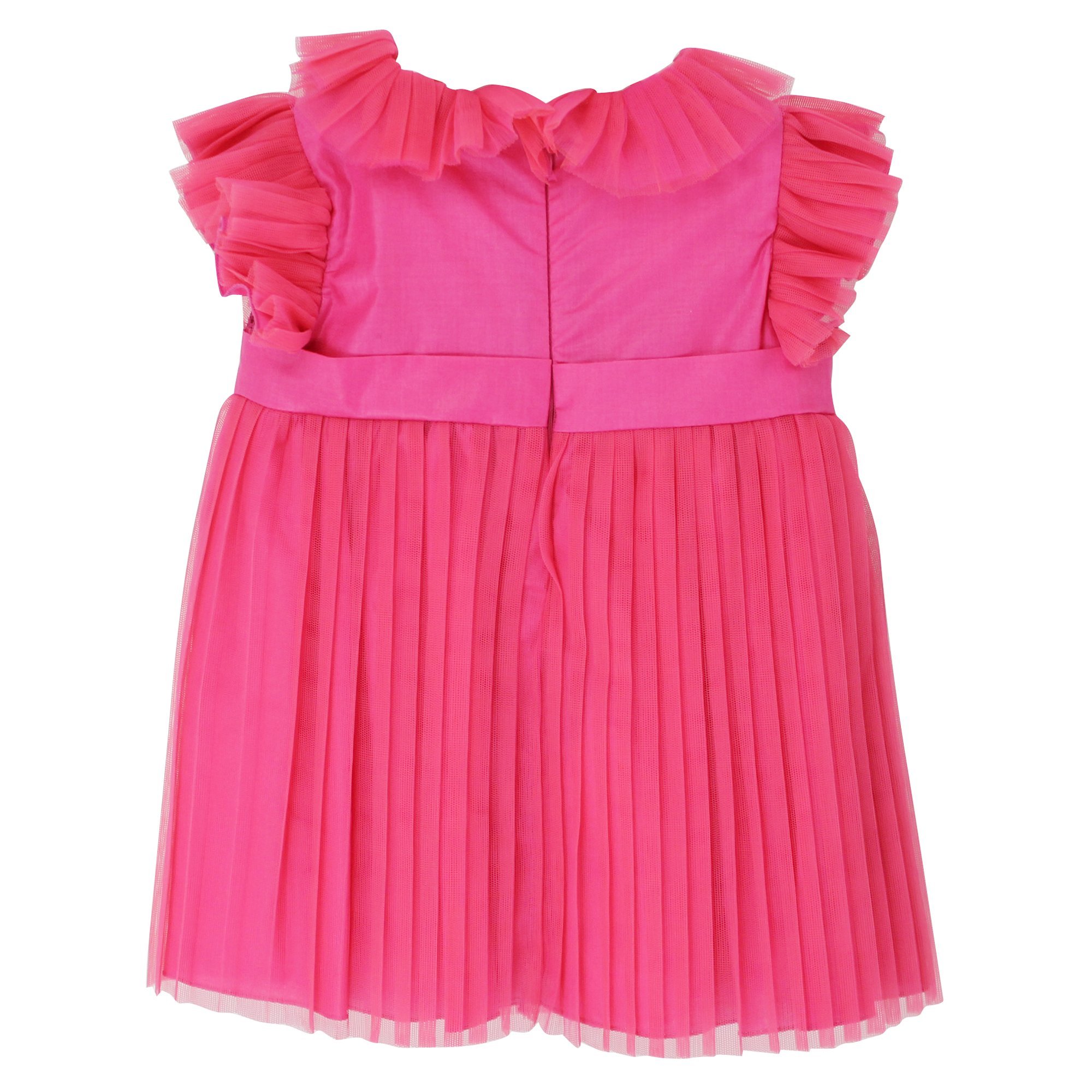 Miss Blumarine Abito Plissettato Baby Girl Ciclamino Con Maxi Fiocco In Red