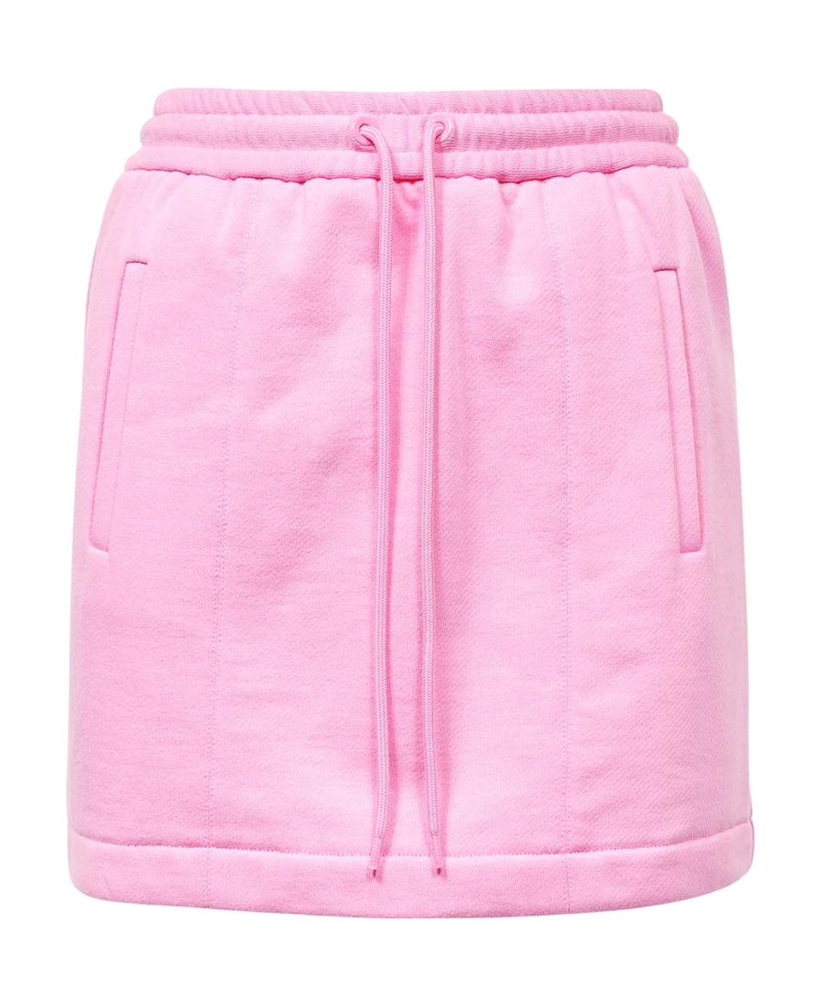 Versace Logo-print Cotton Miniskirt In Pink