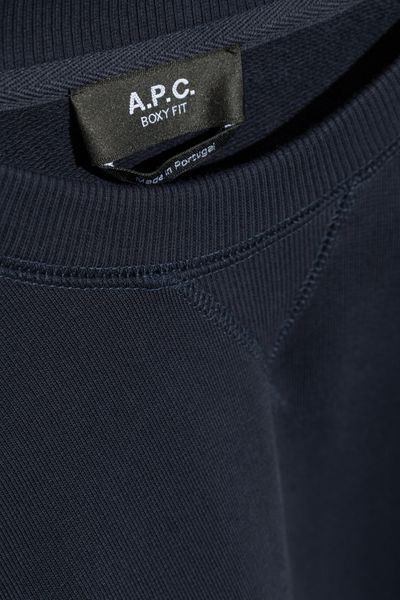 Apc V-insert Cotton Sweatshirt In Black