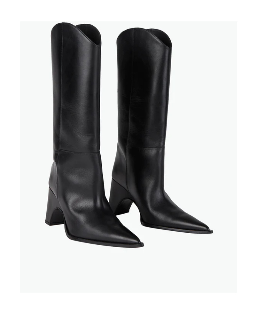 Coperni Leather Boots With Iconic Logo In Black