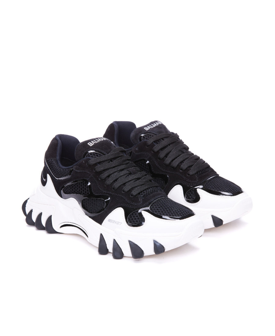 BALMAIN B-EAST TRAINERS IN LEATHER, SUEDE AND MESH