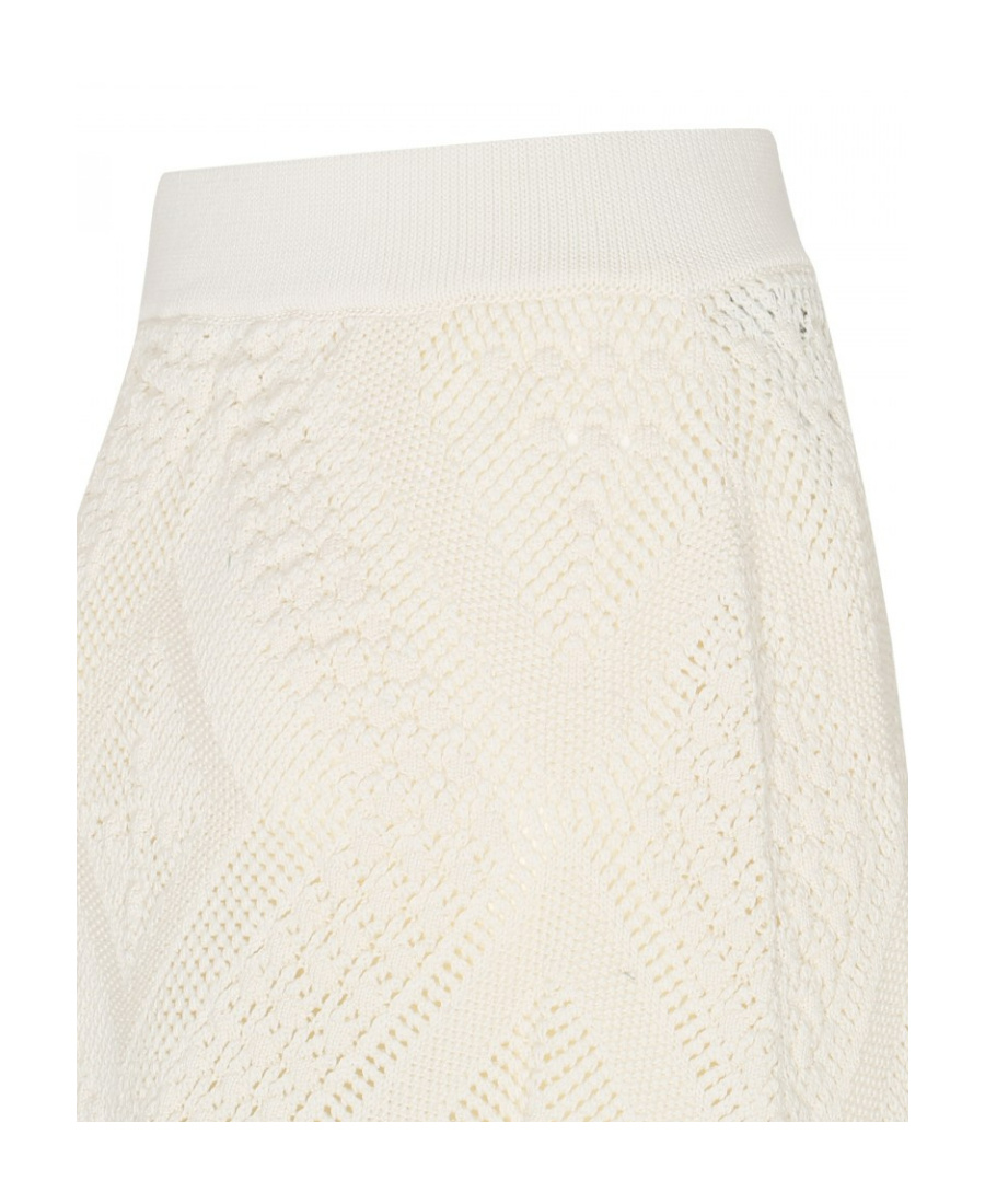Jil Sander Open-knit Patterned Midi Skirt In White