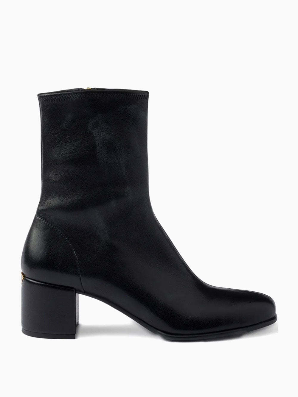 Prada Square Toe Ankle Boots In Black