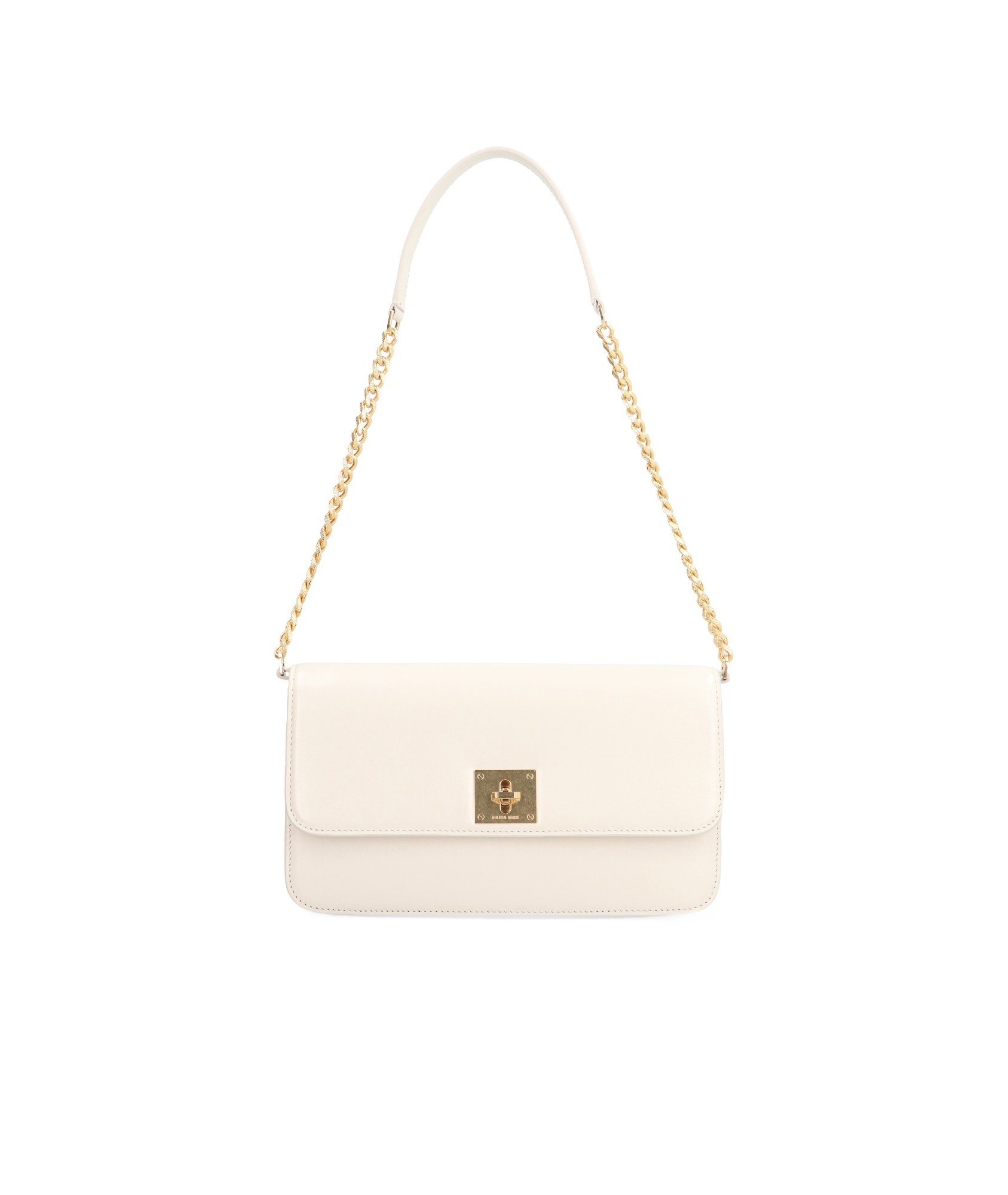 Golden Goose Gioia Flap Leather Shoulder Bag In White
