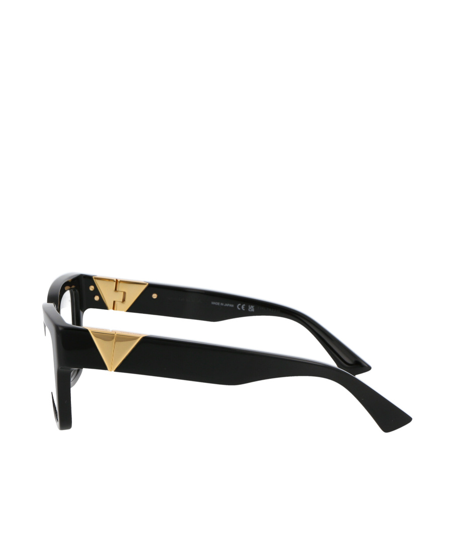Bottega Veneta Logo-engraved Square-frame Glasses In Black