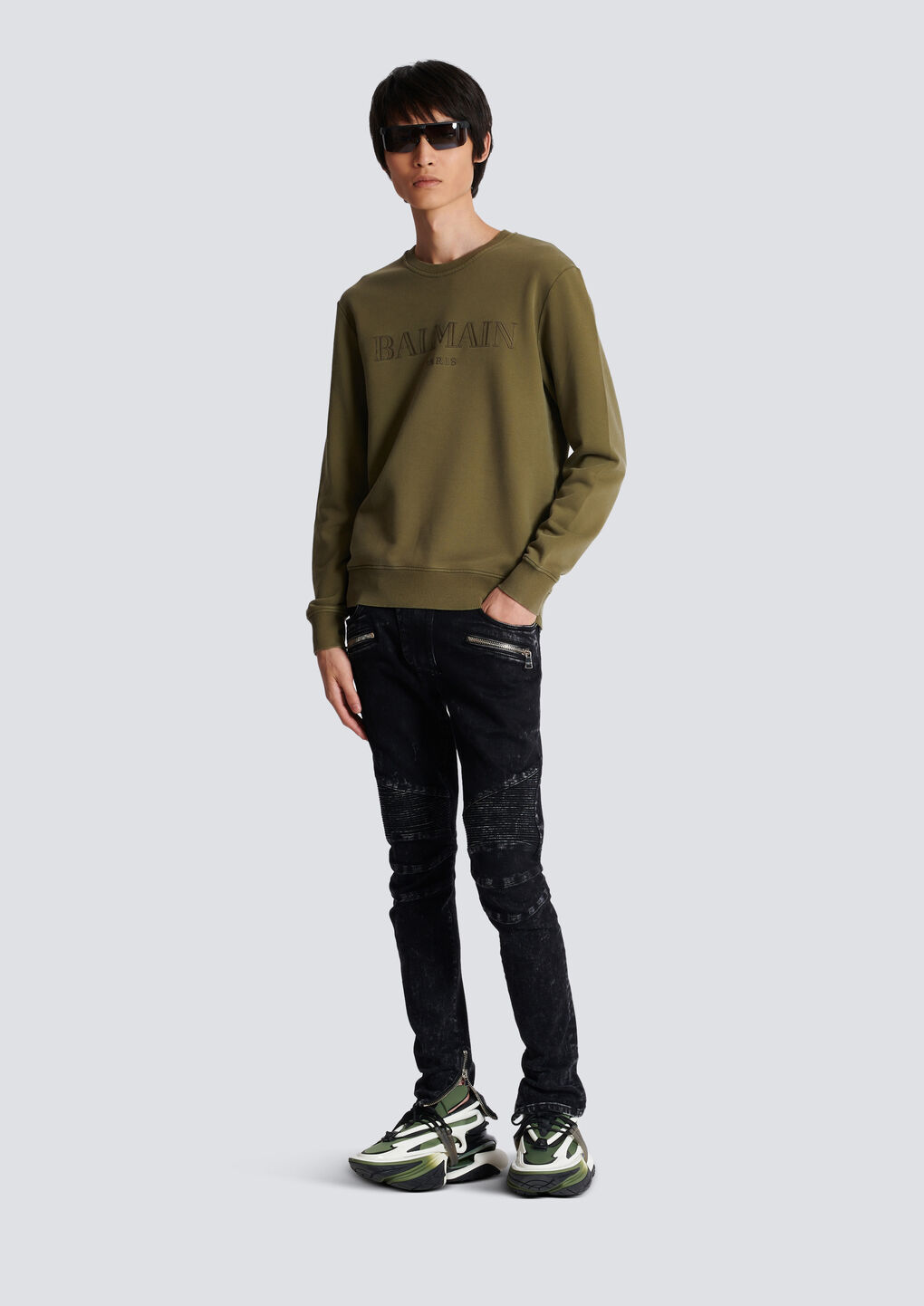 Balmain Vintage Cotton Sweatshirt In Green