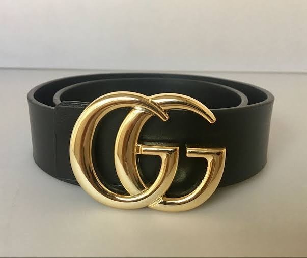 Gucci Gg Leather Belt In Black