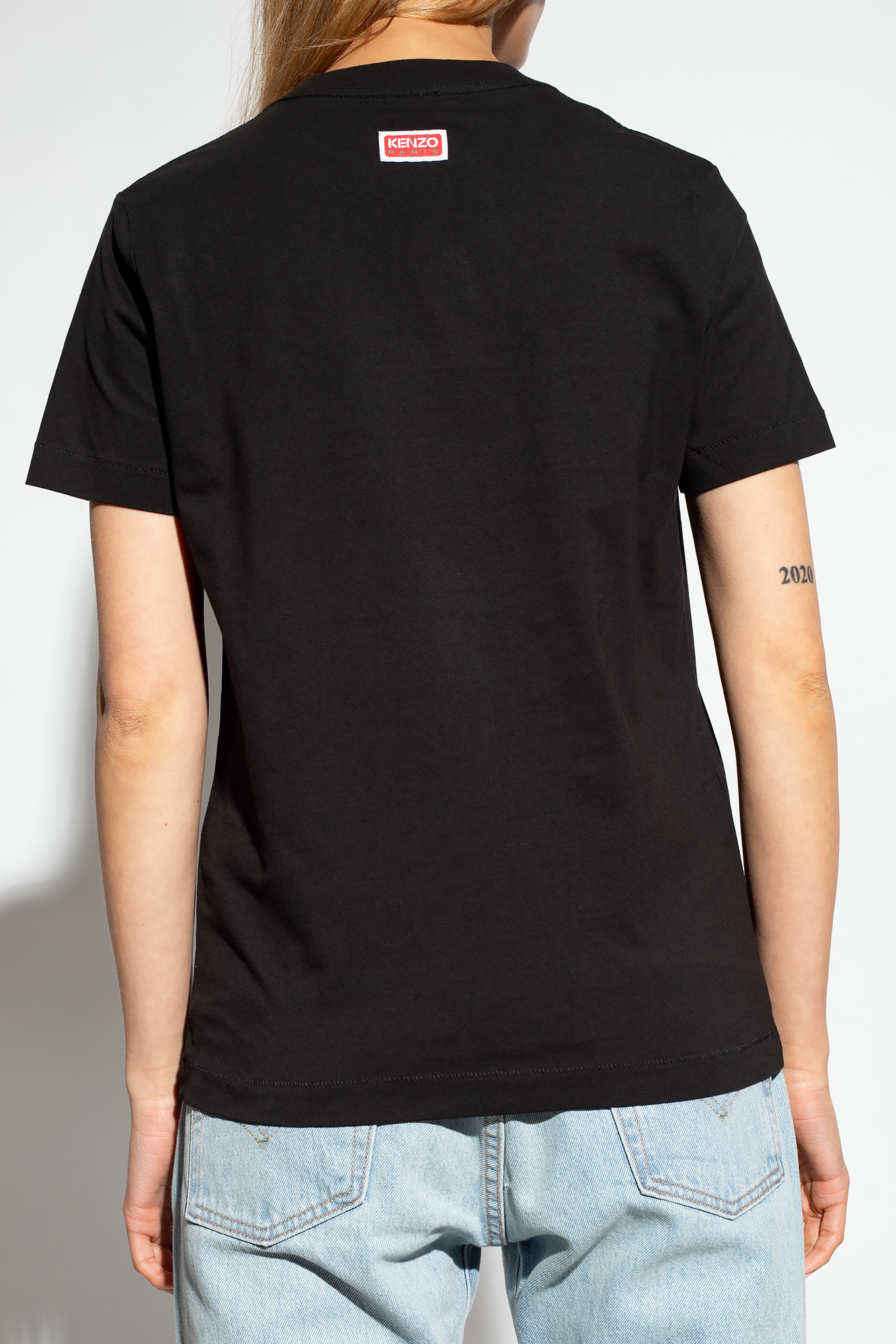 Kenzo Futura Graphic Print Boke Flower T-shirt In Black