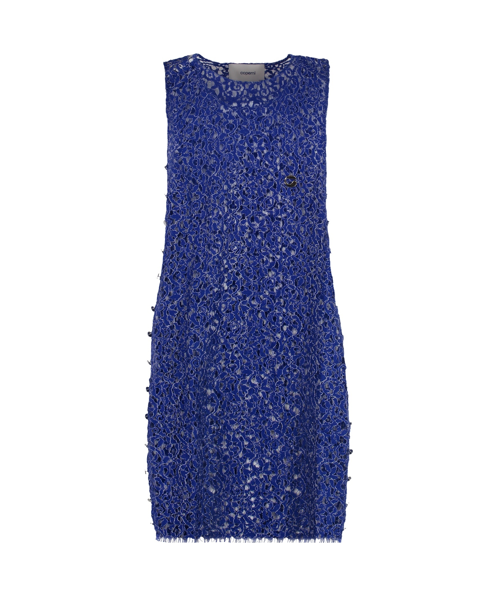 Coperni Floral Lace Dress In Blue