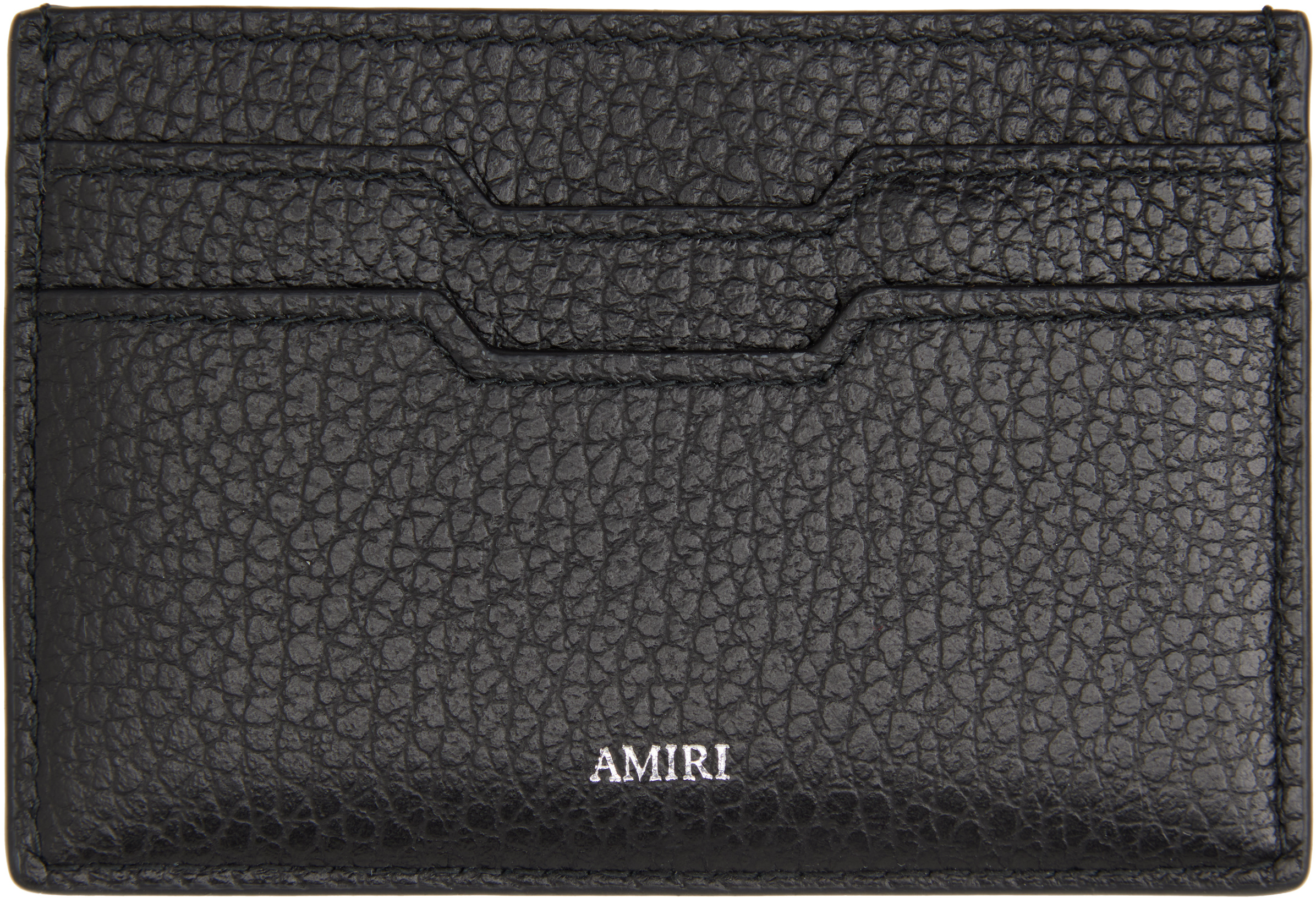 Amiri Logo-stamp Leather Cardholder In Black