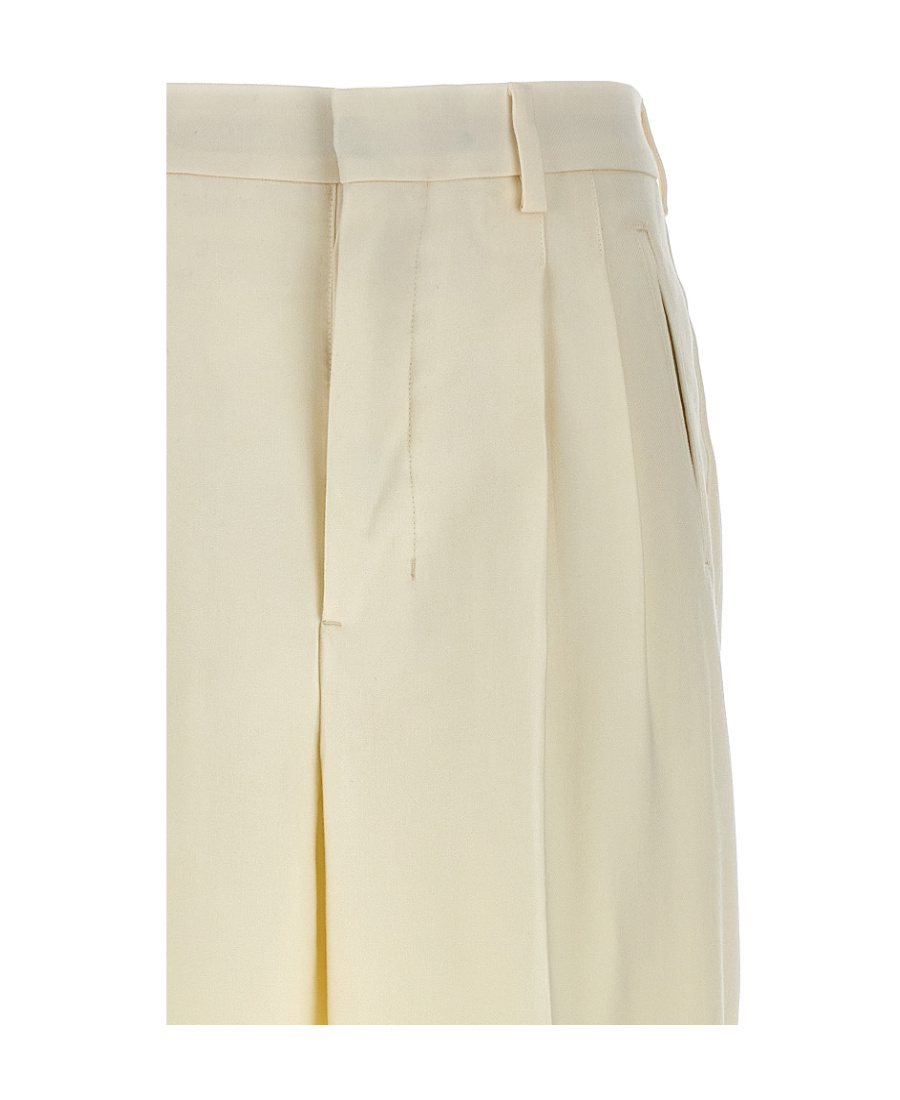 Ami Alexandre Mattiussi Pleated Trousers With Back Pockets And Belt Loops In Nude