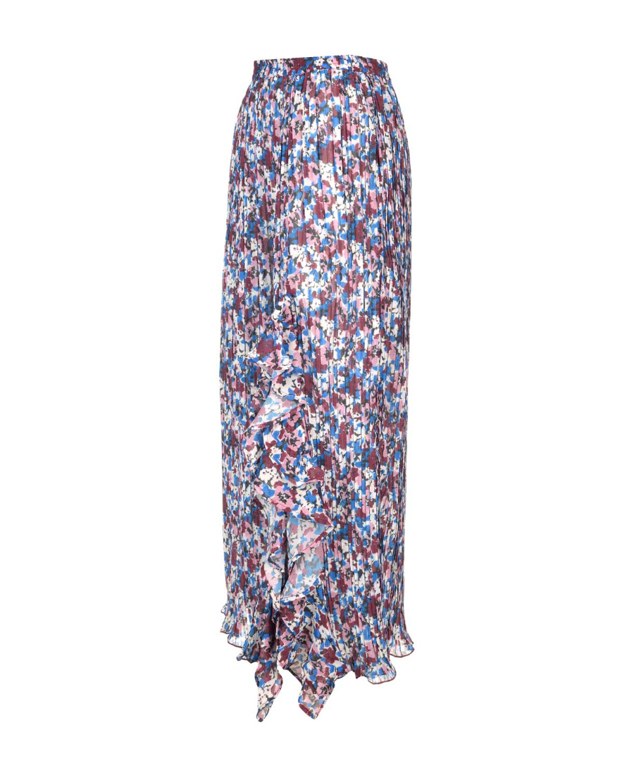 Ganni Printed Georgette Midi Skirt In Multicolor