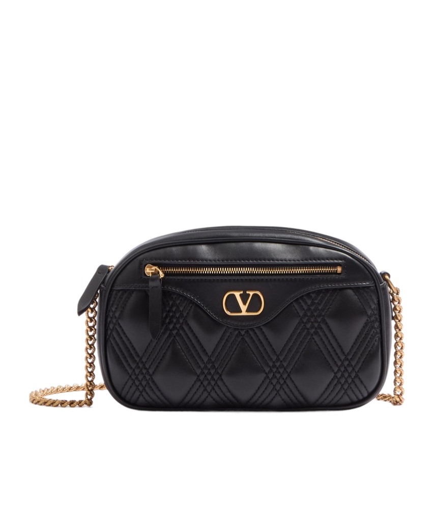 Valentino Quilted Shoulder Bag In Black