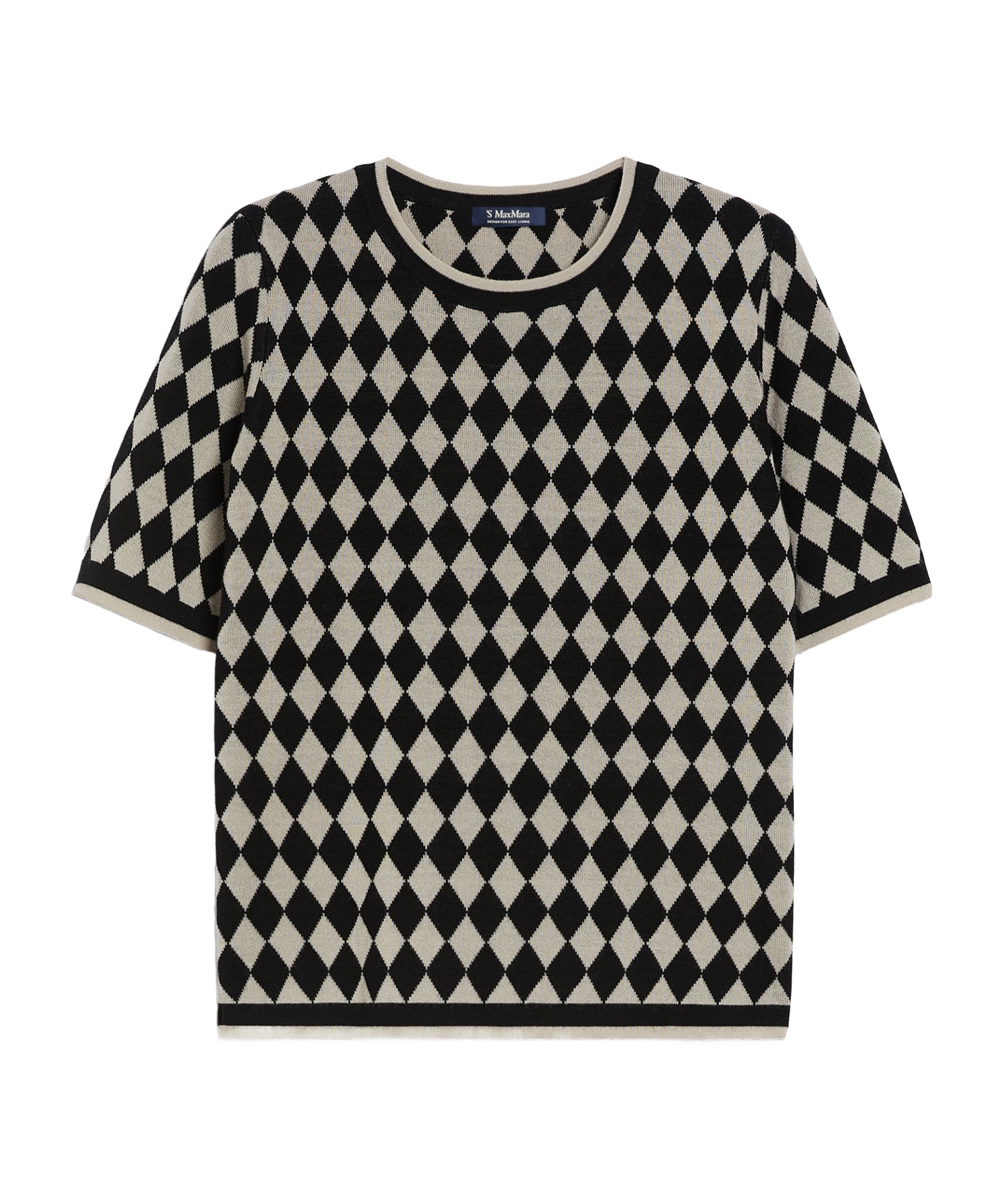 Max Mara Jacquard Wool T-shirt In Black