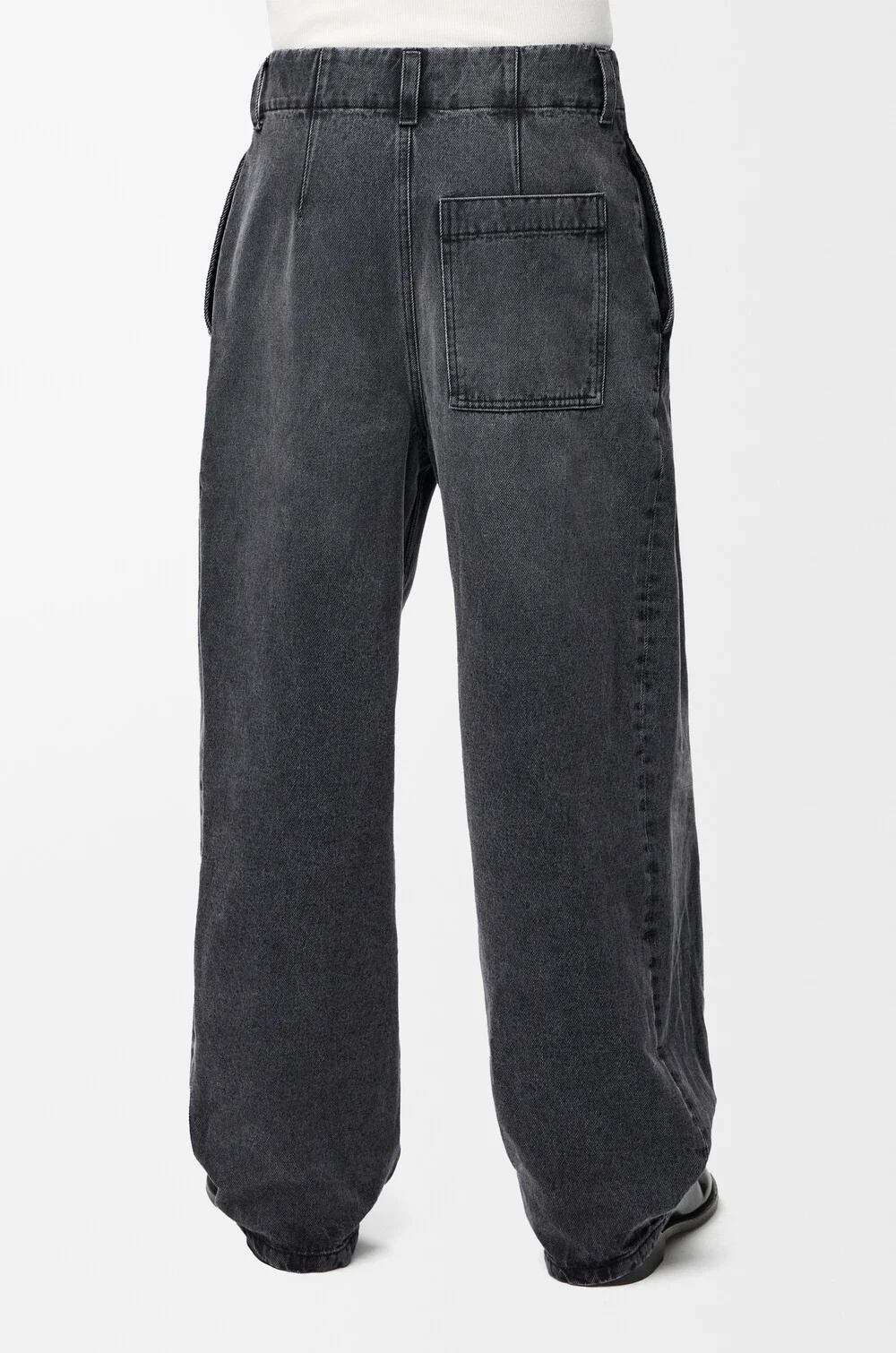 Loewe Embossed Leather-patch Jeans In Black