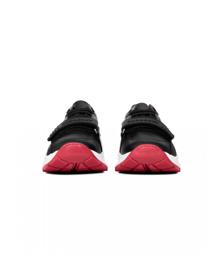 Burberry Ramsey Vintage Check Red Sole Low-top Sneakers In Black