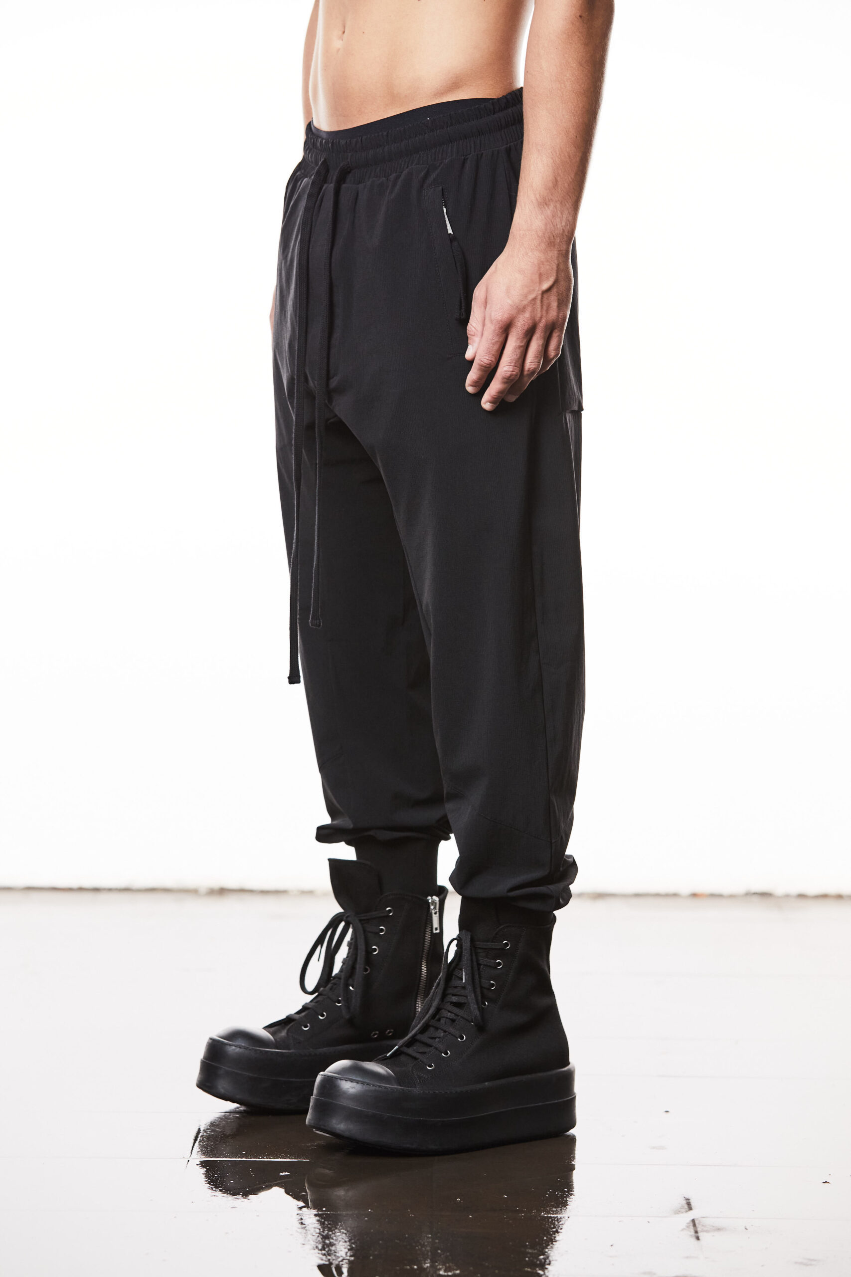 Thom Krom Elastic Waist Casual Pants In Black