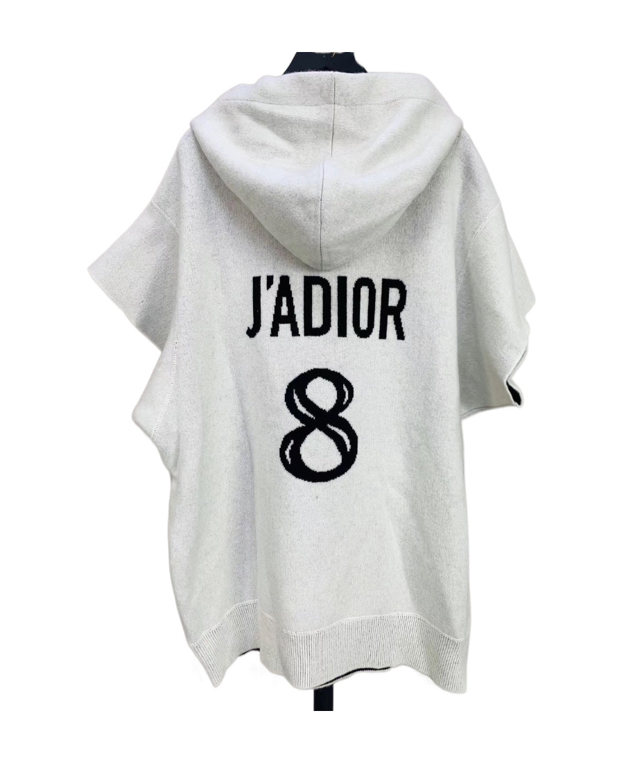 Dior Knitted Hooded Pullover In White