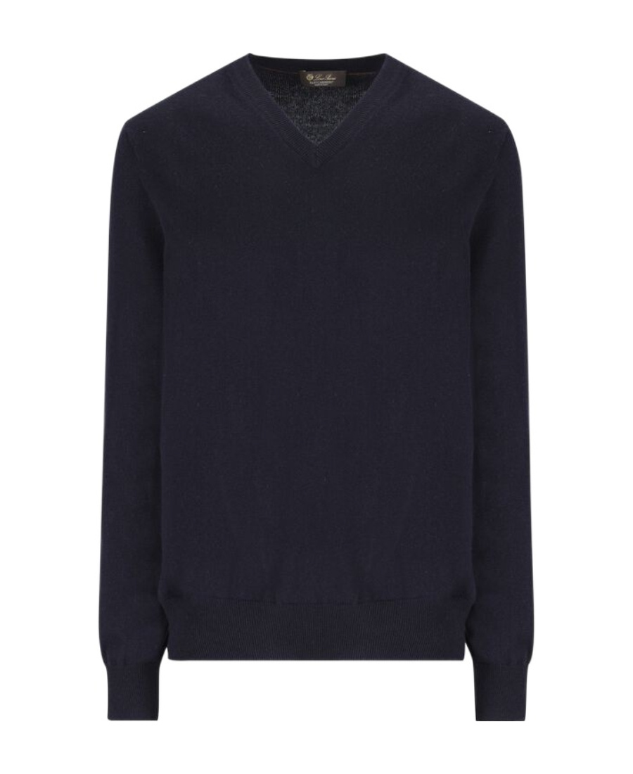 Loro Piana Classic V-neck Sweater In Blue